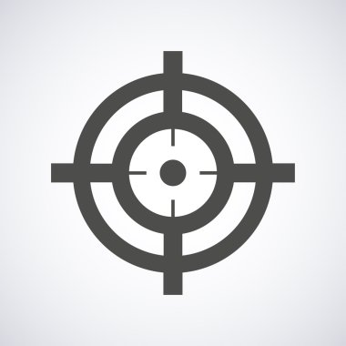 Gri bir arka planda şık vektör çizim web tasarımı için izole hedef simgesini