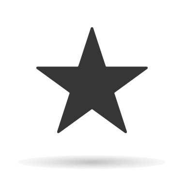 Clasic yıldız simgesi bir gölge ile beyaz bir arka plan üzerinde izole, web tasarımı için şık vektör illüstrasyon