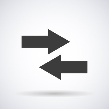 Arrows icon isolated on a white background with shadow, stylish vector illustration for web design