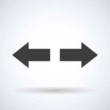 Arrows icon isolated on a white background with shadow, stylish vector illustration for web design