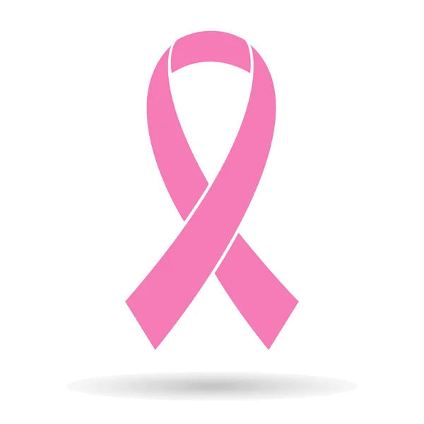 Cinta rosa, símbolo de conciencia del cáncer de mama, aislado sobre fondo blanco, ilustración de vectores con estilo, eps10 . — Vector de stock