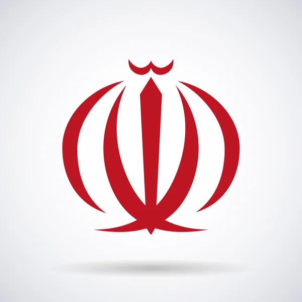 Iran mantel von rot isoliert auf weißem hintergrund, vektorillustration stilvoll — Stockvektor
