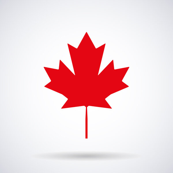 Canadian maple leaf red icon isolated on a white background, stylish vector illustration for web design