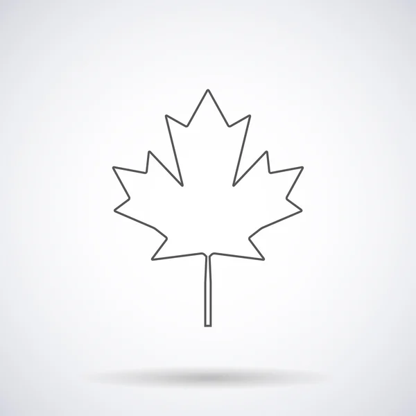 Símbolo de folha de bordo canadense silhueta com sombra, isolado em um fundo branco, ilustração vetorial elegante para web design —  Vetores de Stock