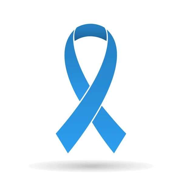 蓝色丝带，乳腺癌意识符号，在白色背景上隔离，时尚的矢量插图网页设计 — 图库矢量图片