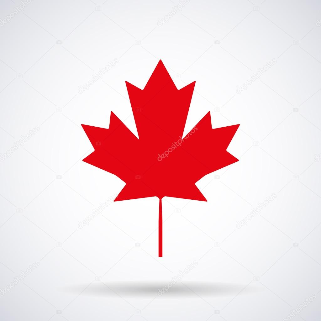 Canadian maple leaf  red icon isolated on a white background, stylish vector illustration for web design