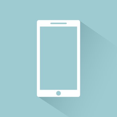 Işık arka planda izole gölgeile Mobil düz stil simgesi, web tasarımı için vektör illüstrasyon