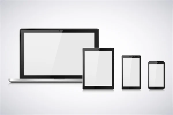 vektör illüstrasyon modern dizüstü bilgisayar, telefon, tablet beyaz bir arka plan üzerinde izole, vektör illüstrasyon adaptif web tasarımı için şık