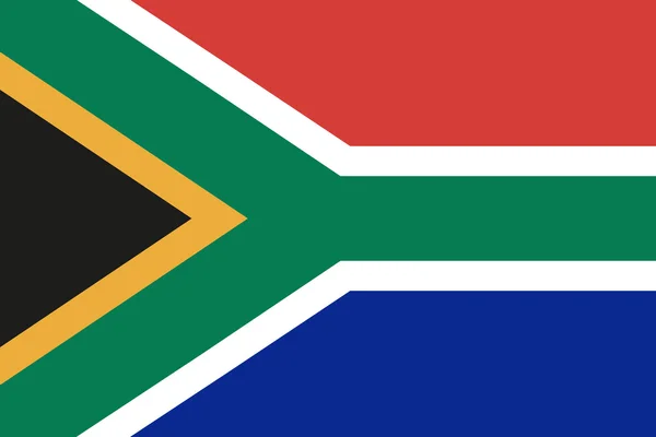Флаг ЮАР, официальные цвета и пропорции правильно, стильная векторная иллюстрация — стоковый вектор