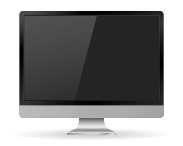 Monitör Pc gerçekçi gölge ile beyaz bir arka plan üzerinde izole, vektör illüstrasyon web tasarımı Eps10 için şık