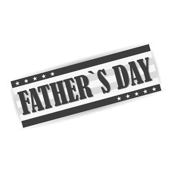 Happy Fathers Day seal, stamp with an inscription isolated on white background with shadow, holiday typographical black and white stylish vector illustration, eps10 — Stock Vector