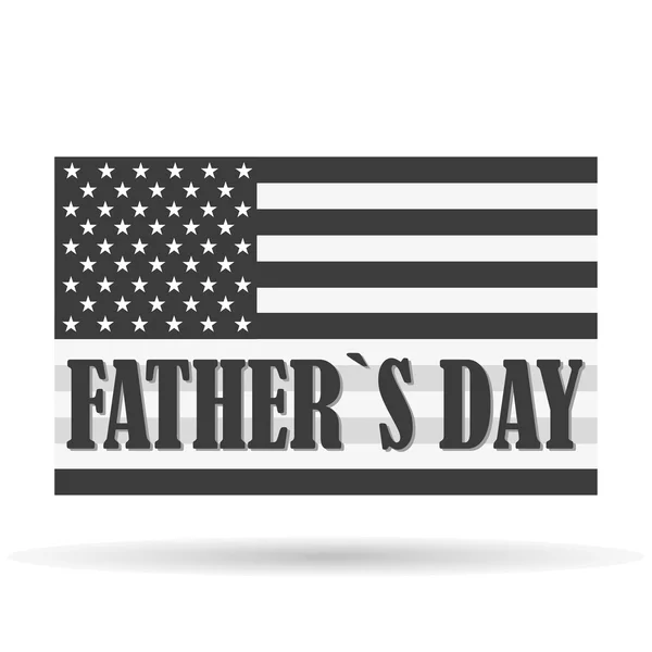 Happy Fathers Day, with an inscription on the American flag isolated on white background, holiday typographical black and white stylish vector illustration