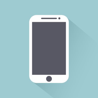 Işık arka planda izole gölgeile Mobil düz stil simgesi, web tasarımı için vektör illüstrasyon