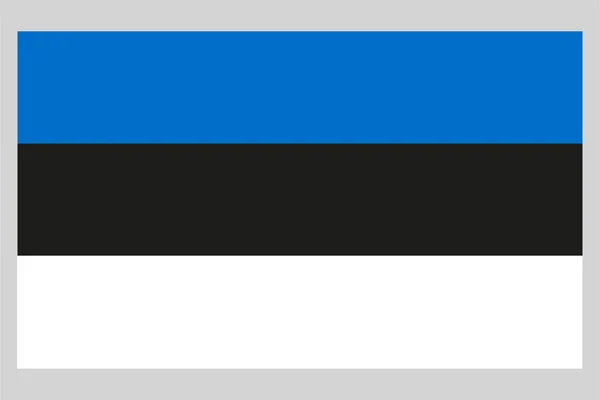 Estland offizielle Flagge, die genauen Proportionen isoliert auf grauem Hintergrund, Vektorillustration — Stockvektor