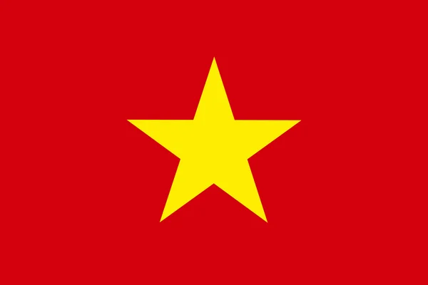 Vietnam bandera oficial proporciones correctas, estrella, vector de ilustración — Vector de stock