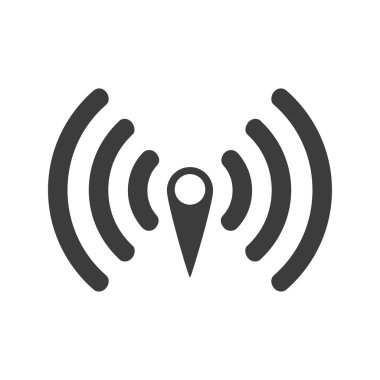 Beyaz arkaplanda gölgesi olan WIFI simgesi, web tasarımı için vektör illüstrasyonu