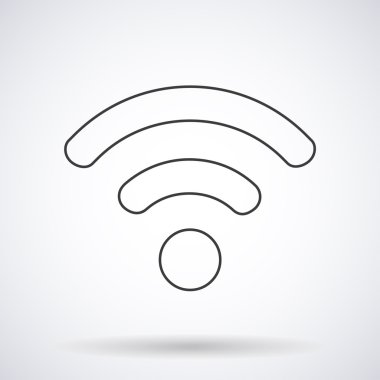 Gölgeli WIFI simgesi, beyaz arkaplanda izole edilmiş şekil, web tasarımı için vektör illüstrasyonu