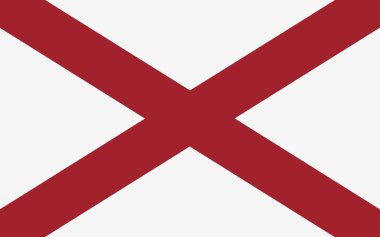 Alabama bayrak resmi oranları doğru, vektör illüstrasyon
