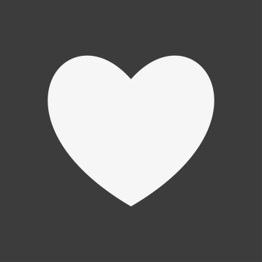 Kalp Simgesi siyah bir arka plan, web tasarımı için vektör illüstrasyon izole