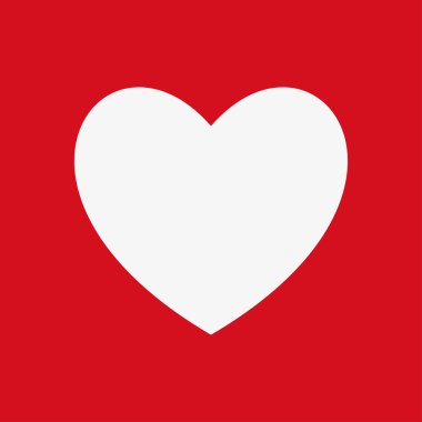 Kalp Simgesi kırmızı bir arka plan, web tasarımı için vektör illüstrasyon izole