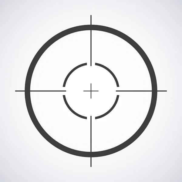 Target icoon, sight sniper symbool geïsoleerd op een grijze achtergrond, Crosshair en richten vector illustratie stijlvol voor web design — Stockvector