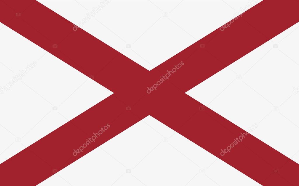 Alabama flag official proportions correct, vector illustration
