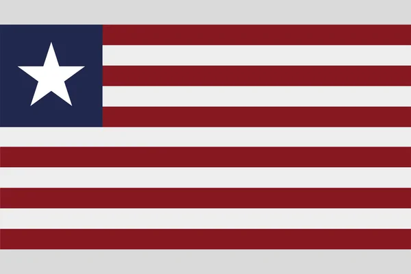 Liberya bayrağı resmi sağ oranlarda, yıldız vektör illüstrasyon — Stok Vektör