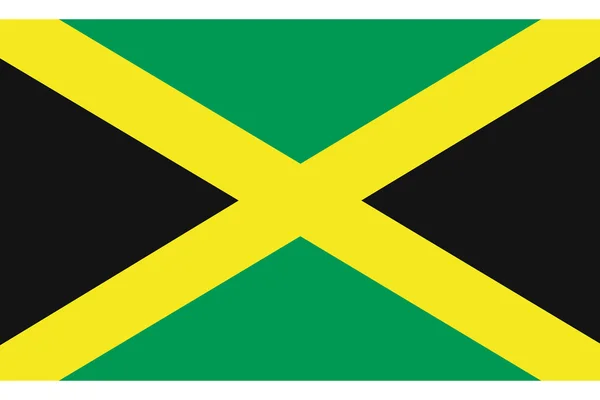 Jamaica vlag officiële juiste verhoudingen geïsoleerd op witte achtergrond, vector illustratie — Stockvector