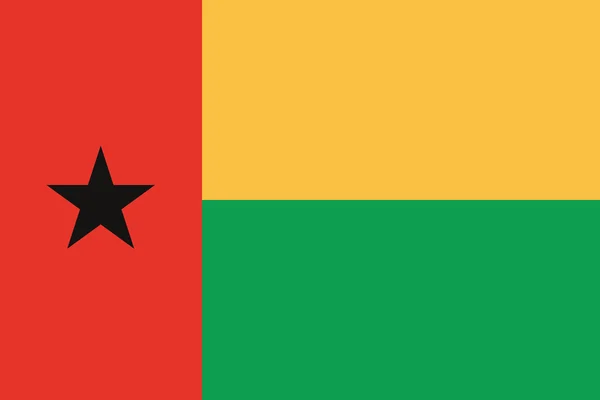 Guinee-Bissau vlag ambtenaar van de juiste verhoudingen, ster stijlvolle vector illustratie Eps10 — Stockvector