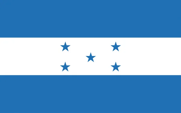 Honduras bandeira oficial das proporções certas, estrela cinco estrelas elegante ilustração vetorial EPS10 — Vetor de Stock