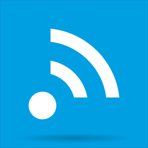 Icône WI-FI connexion sans fil avec ombre isolée sur fond bleu, illustration vectorielle EPS10 — Image vectorielle