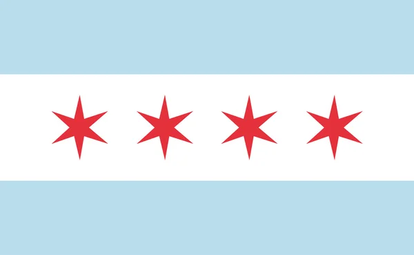 Chicago bayrağı resmi sağ oranları, kırmızı yıldız vektör illüstrasyon Eps10