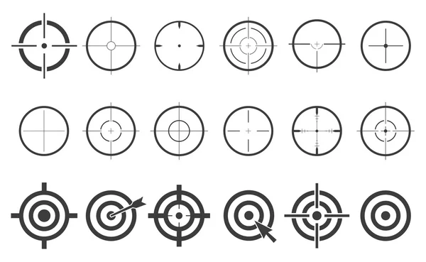 Target set icons sight sniper symbol isolated on a white background, crosshair and aim vector illustration stylish for web design EPS10 — Stock Vector