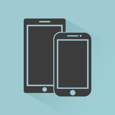 cep telefonu simgeleri düz stil, hafif bir arka plan üzerinde gölge ile şablon, şık vektör illüstrasyon, eps10
