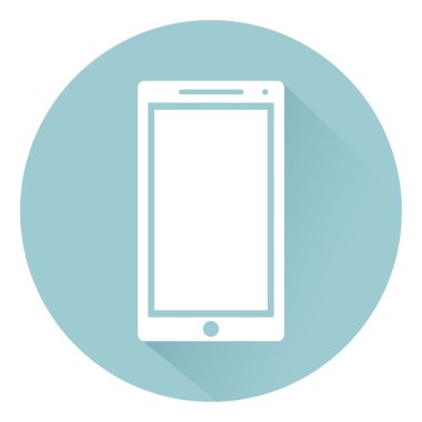 Cep telefonu düz aygıtı Aygıt stil ikonu gölgeli arka plan, vektör çizim üzerinde