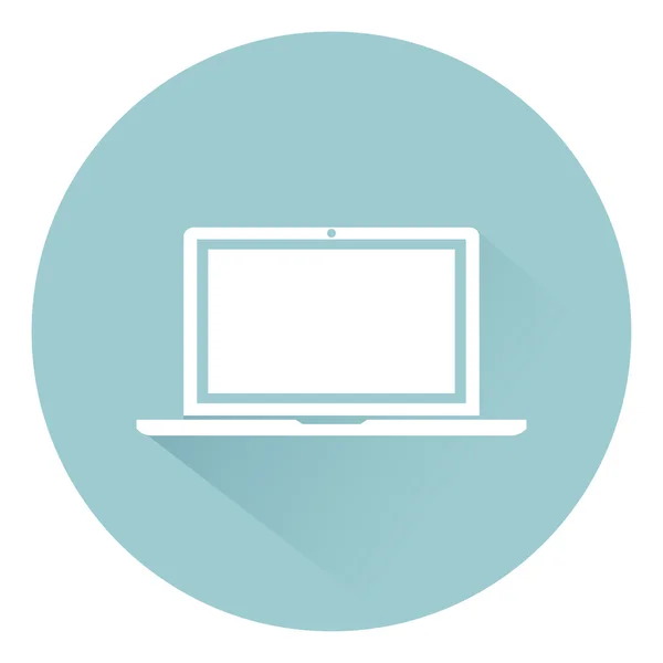Laptop ikona gadżetu urządzenia płaski z cienia na tle, ilustracji wektorowych — Wektor stockowy