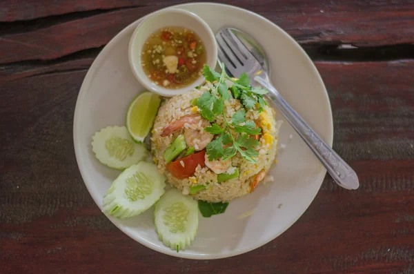 Garnelen gebratener Reis thailändische Speisekarte — Stockfoto