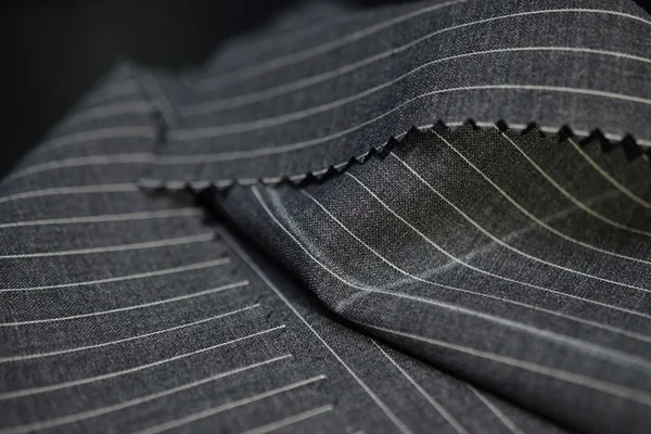 Close up dark gray fabric of suit — Stock Photo, Image