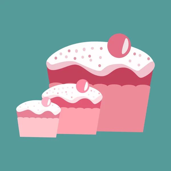 Cupcake, ilustração plana — Vetor de Stock