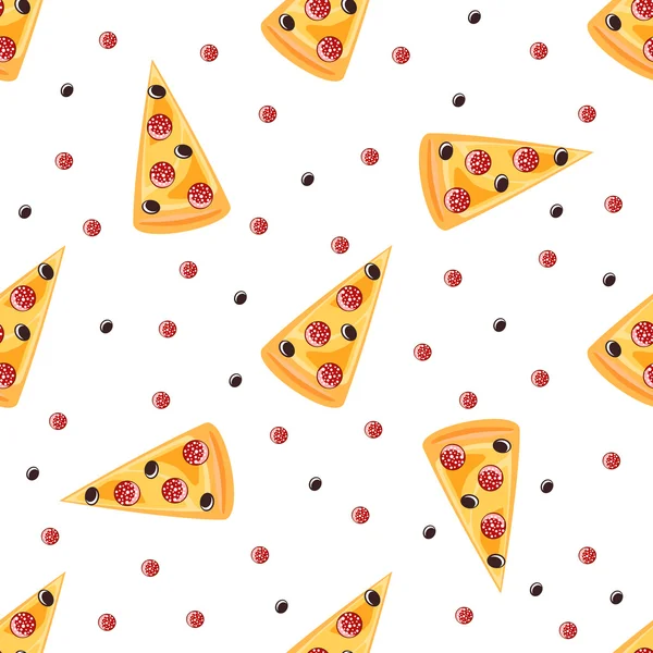 Pizza patron sans couture — Image vectorielle