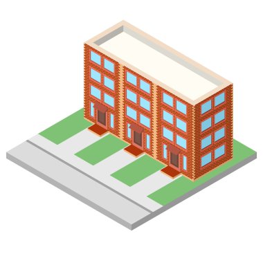 İzometrik builging. Ev simgesini