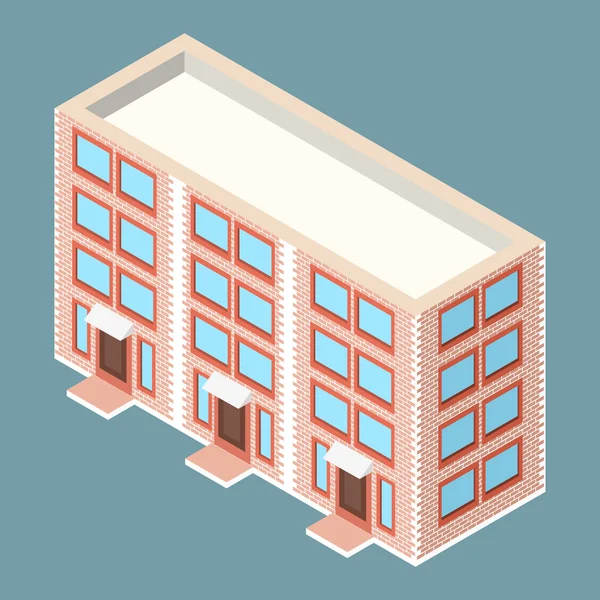 Edificio isométrico. Icono de casa — Vector de stock