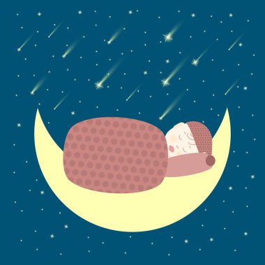 Yeni doğmuş uyku ile bebek kartı 