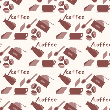 Kahve. Seamless modeli. Gıda arka plan.