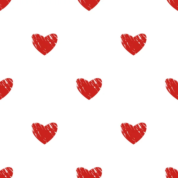 Бесшовный рисунок сердца. Гранж-фон . — стоковый вектор