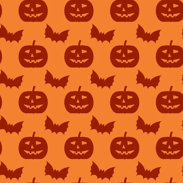 Padrão sem costura Halloween. Fundo com silhuetas — Vetor de Stock