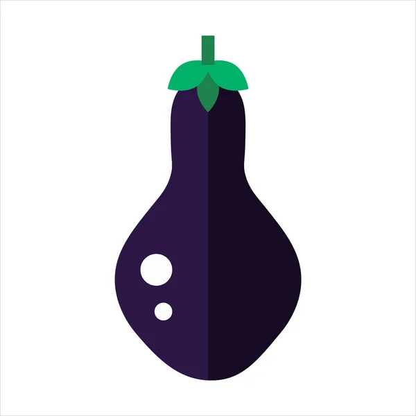 Icono aislado Deliciosa berenjena vegetal en estilo plano . — Vector de stock