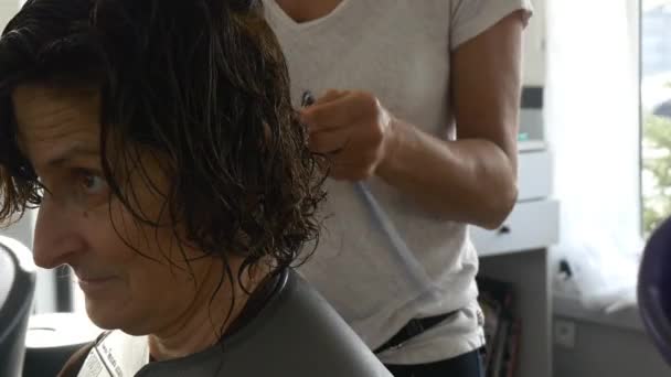 Cabelo de corte estilista — Vídeo de Stock