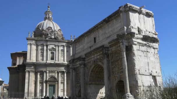 Foro Romano ruinas antiguas — Vídeo de stock