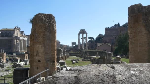 Starożytne ruiny forum Romanum — Wideo stockowe